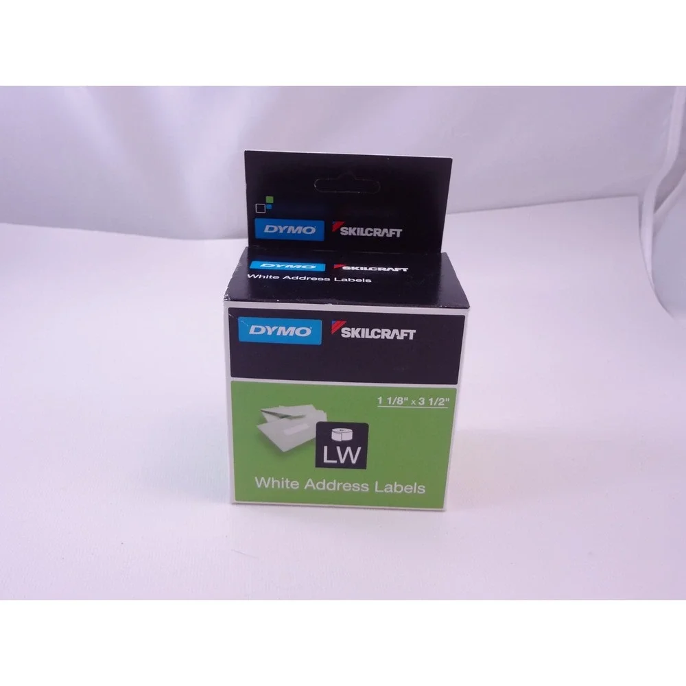 DYMO White Address Labels 2 Rolls of 350 Labels #30252 NEW SEALED 1 1/8